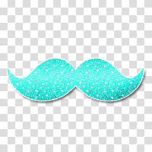 teal glitter mustache transparent background PNG clipart