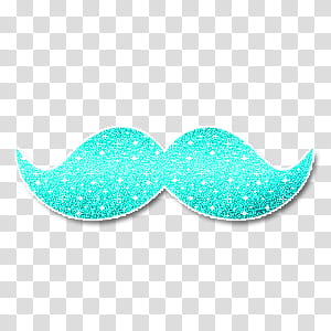 Teal glitter mustache transparent background PNG clipart