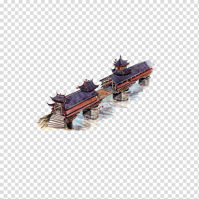 Chinese Architecture, brown and purple temple illustrations transparent background PNG clipart