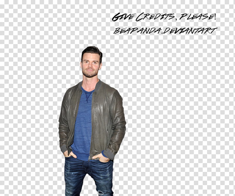 Daniel Gillies, man in gray leather zip-up jacket transparent background PNG clipart