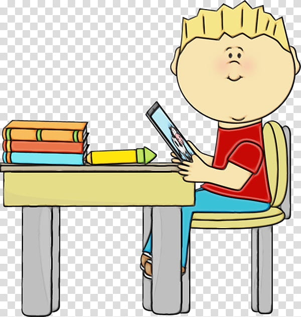 Student Desk Sitting Table Child Computer Chair Cartoon