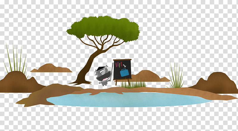 Cartoon Nature, Tree, Water, Cartoon, Landscape, Computer, Animal, Natural Landscape transparent background PNG clipart