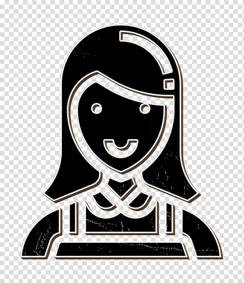 Careers Women icon Child icon Nanny icon, Cartoon, Blackandwhite, Logo, Sticker transparent background PNG clipart