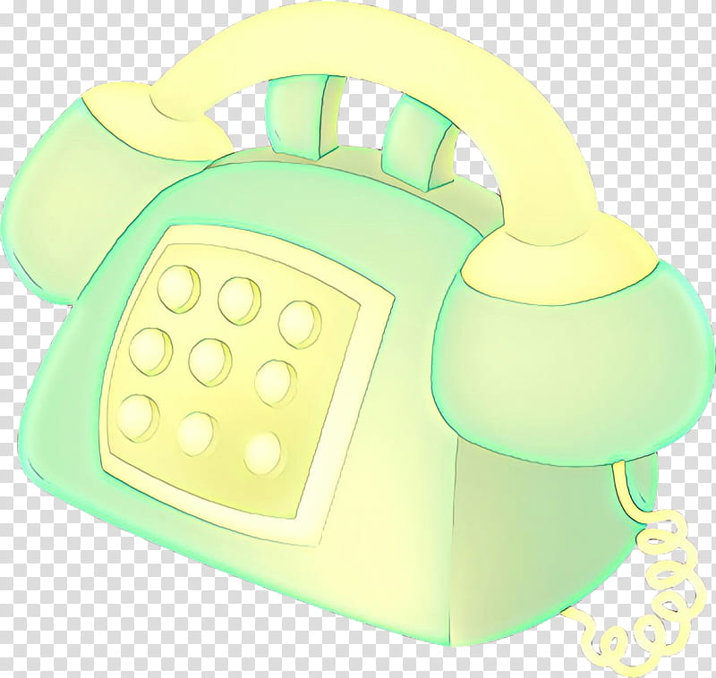 green telephone yellow corded phone, Cartoon, Small Appliance transparent background PNG clipart