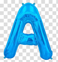 Alphabet, blue letter A balloon transparent background PNG clipart