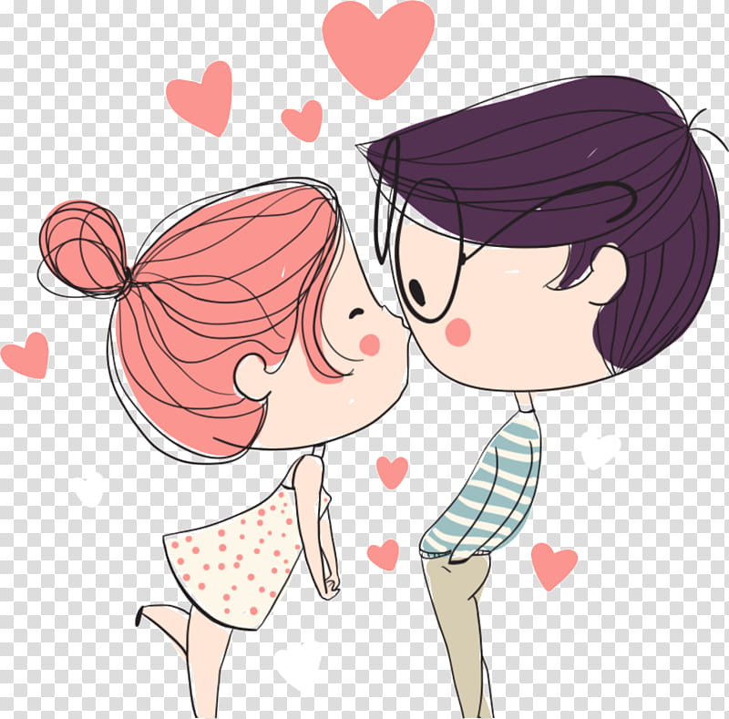Happy Valentine Day, Drawing, Love, Cartoon, Doodle, Kiss, Couple, Romance transparent background PNG clipart