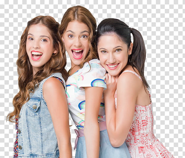 Violetta, three women standing and smiling transparent background PNG clipart