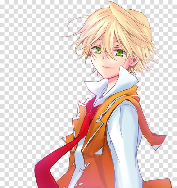 anime guy with orange and white hair