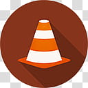 Flatjoy Circle Icons, Cone, VLC logo icon transparent background PNG clipart