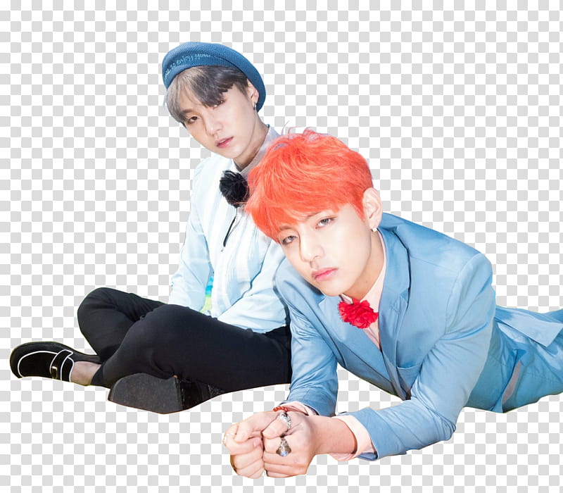 BTS FOREVER YOUNG CONCEPT S DAY VER, BTS Suga sitting beside Taehyung transparent background PNG clipart