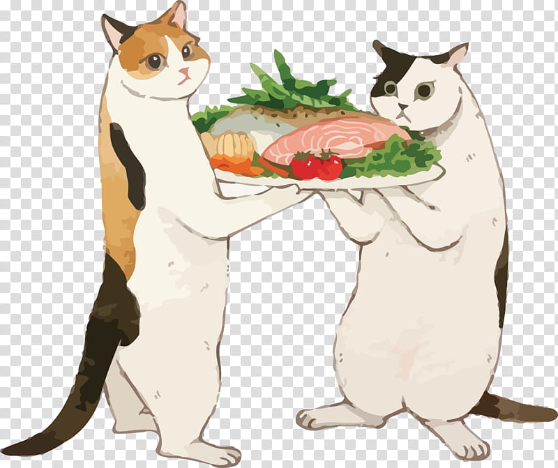 cat fish dish, Cartoon, Small To Mediumsized Cats, Tail transparent background PNG clipart