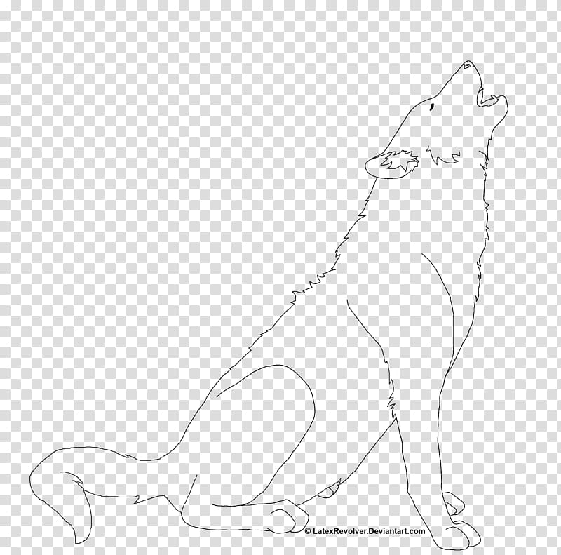 Wolf  Lineart, howling wolf sketch transparent background PNG clipart