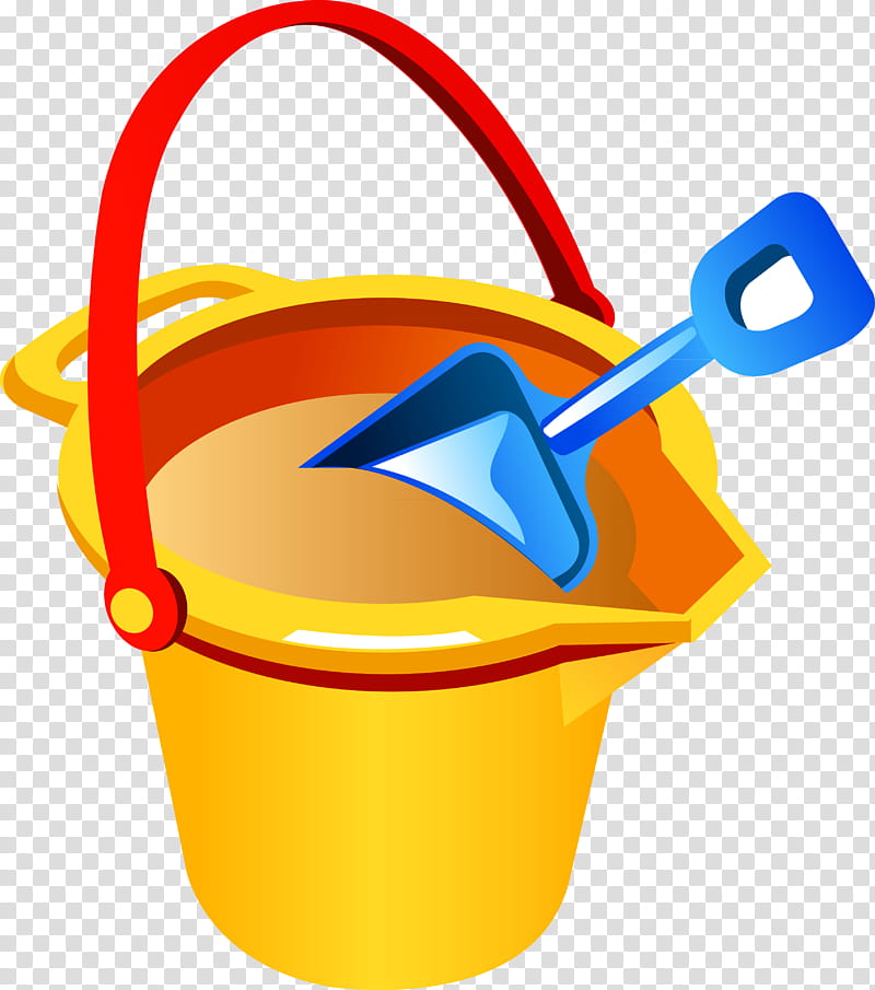 Bucket And Spade, Beach, Bucket And Shovel, Sand, Beach Sand Toys, Beach Ball, Sand Art And Play, Yellow transparent background PNG clipart