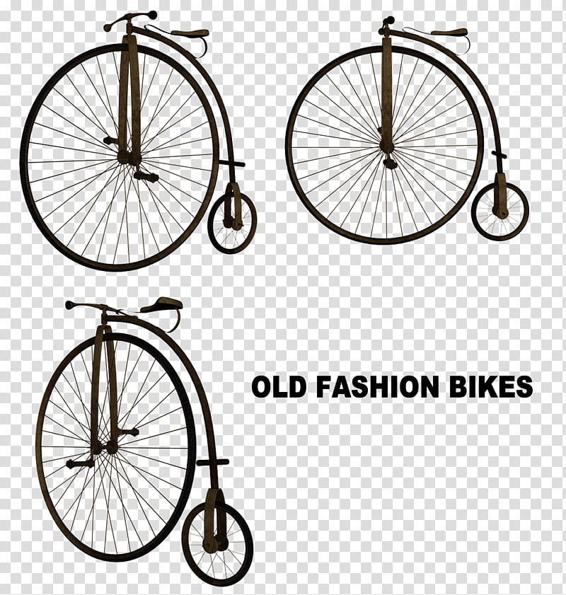 Vintage Bike Set, three black penny farthing transparent background PNG clipart