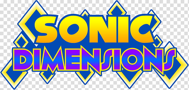 Sonic Dimensions logo, yellow and blue Sonic Dimensions logo transparent background PNG clipart