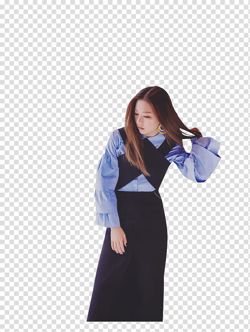 Seulgi, woman standing while grabbing her hair transparent background PNG clipart