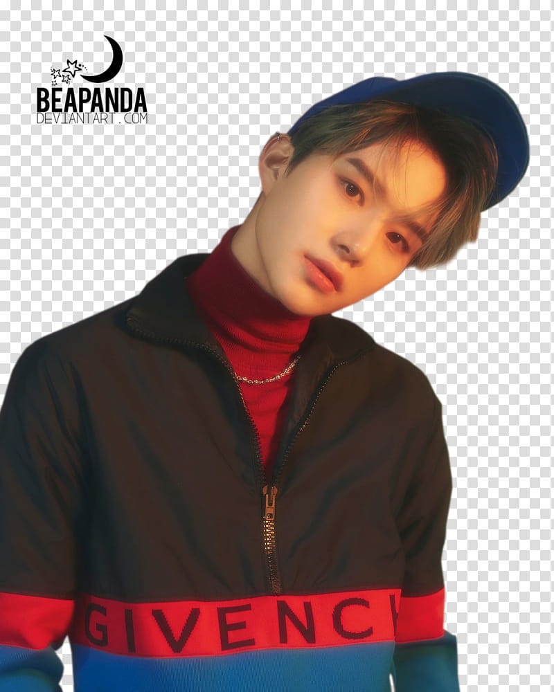 NCT U BOSS, man wearing black Givenchy jacket transparent background PNG clipart
