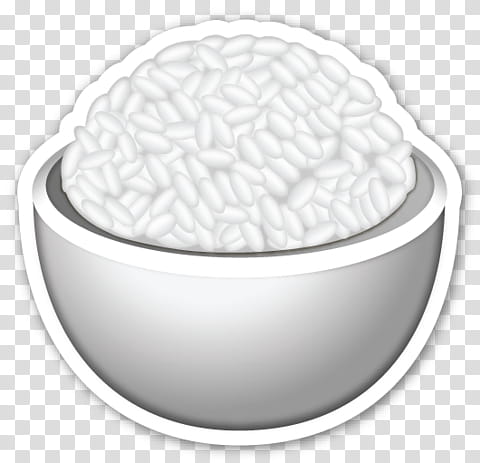 EMOJI STICKER , steamed rice in bowl art transparent background PNG clipart
