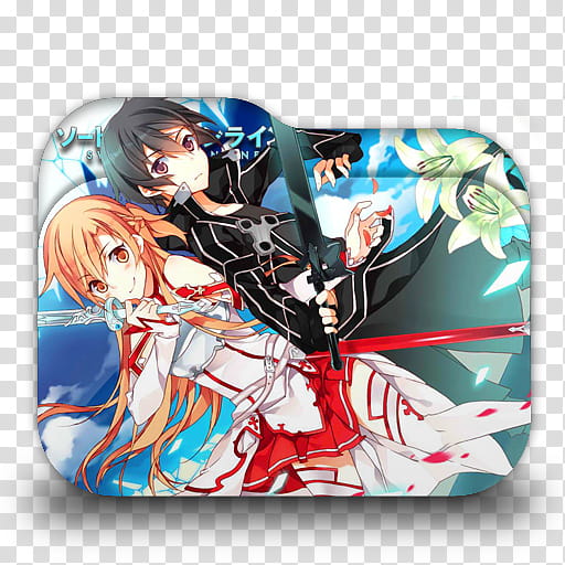 Sword Art Online Version  Anime Folder Icon b, Sword Art Online , couple transparent background PNG clipart
