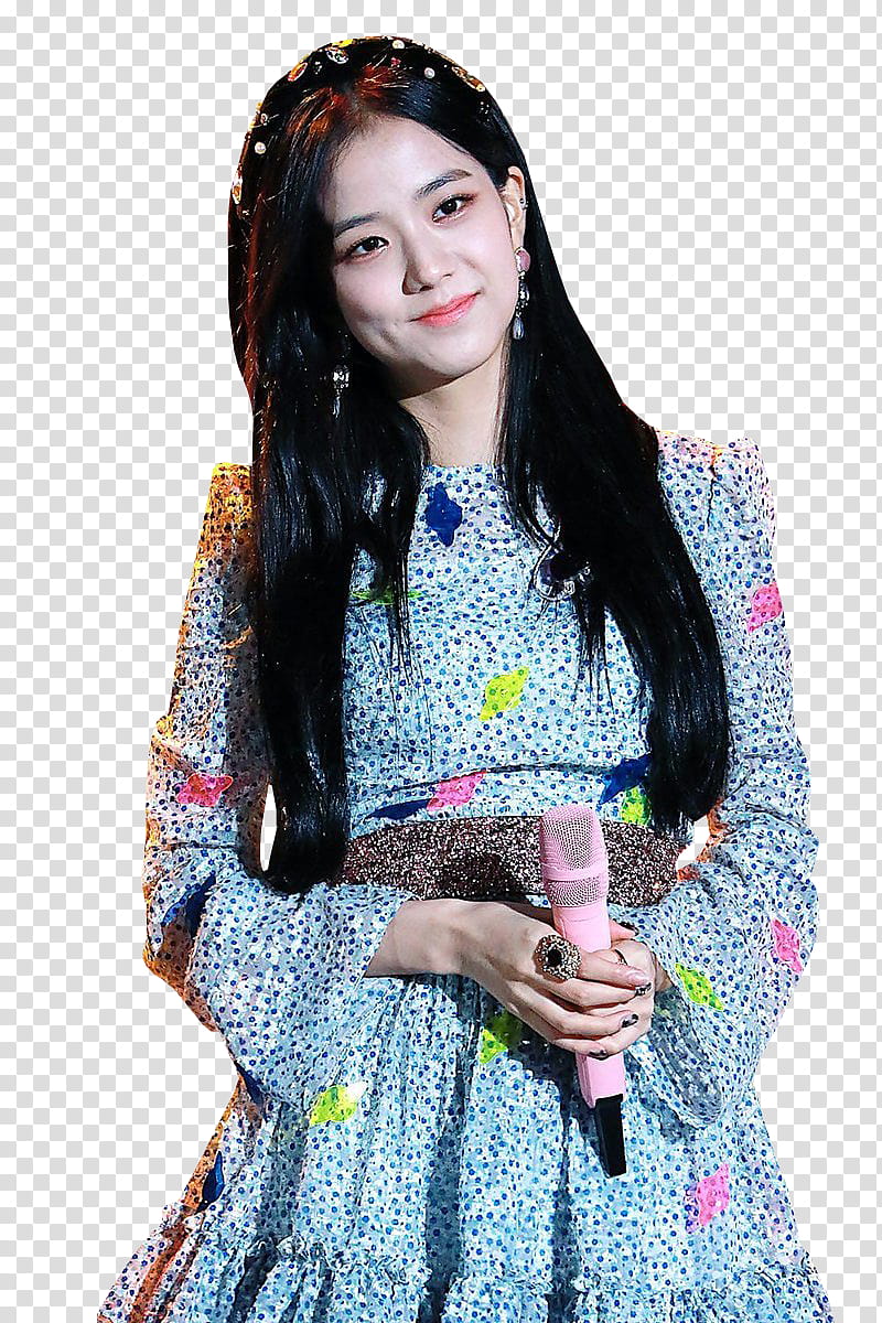 JISOO BLACKPINK , BlackPink Jisoo holding pink microphone transparent background PNG clipart