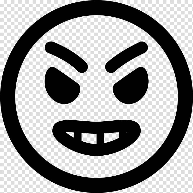 Smiley Face, Emoticon, Icon Design, Anger, Black, White, Facial Expression, Head transparent background PNG clipart