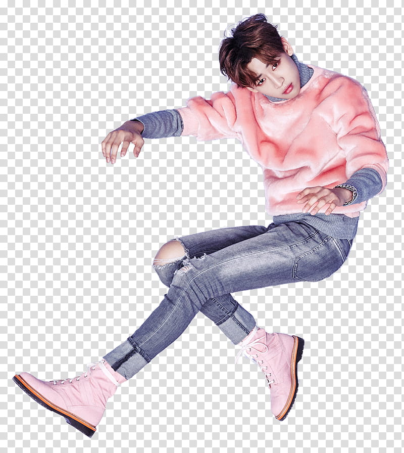 GOT FLY HQ RENDER , man wearing pink fur jacket and blue denim jeans outfit transparent background PNG clipart