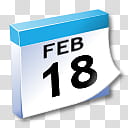 WinXP ICal, Feb  calendar transparent background PNG clipart