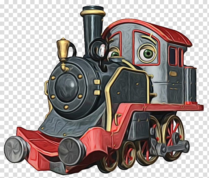 train locomotive transport vehicle steam engine, Watercolor, Paint, Wet Ink, Mode Of Transport, Railroad Car, Rolling, Thomas The Tank Engine transparent background PNG clipart