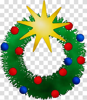 Christmas decoration, Watercolor, Paint, Wet Ink, Christmas Ornament, Circle, Colorado Spruce, Star transparent background PNG clipart thumbnail