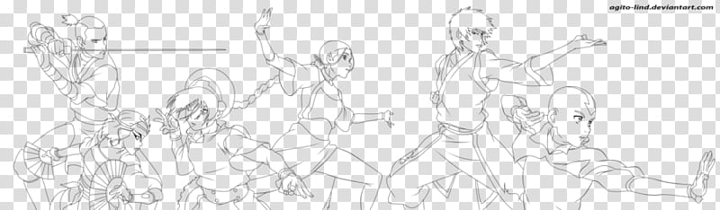 Team Avatar Aang lineart transparent background PNG clipart