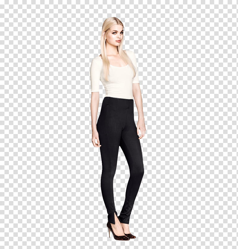 Daphne Groeneveld , standing woman wearing white elbow-sleeved shirt and black leggings transparent background PNG clipart