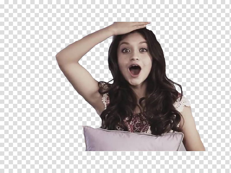 Karol Sevilla, women's white and purple sleeveless top close-up graphy transparent background PNG clipart