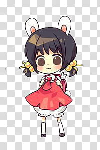 Vocaloid Anime Chibi, female anime character with bunny ears transparent background PNG clipart