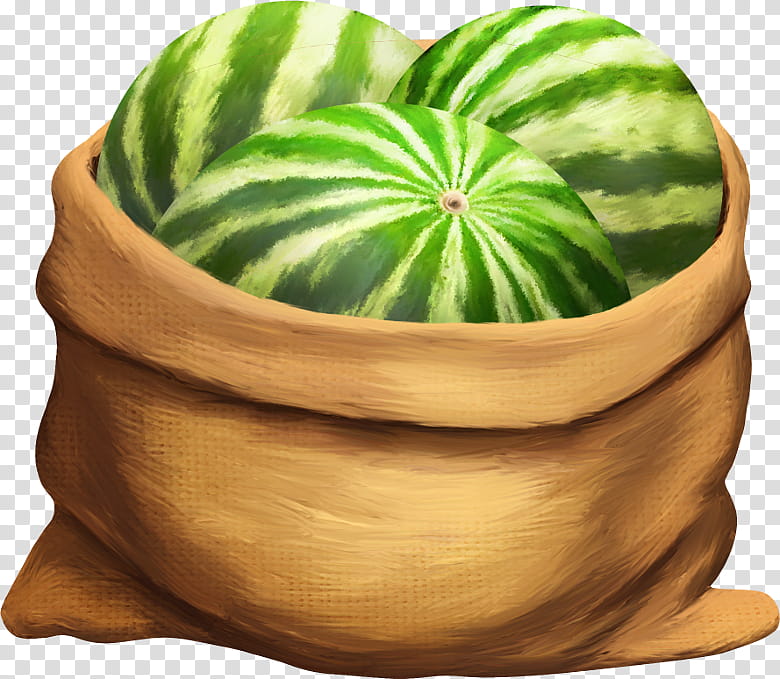 Green Leaf, Watermelon, Vegetable, Fruit, Cucumber, Muskmelon, Flowerpot, Pumpkin transparent background PNG clipart