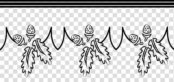 black and white pine cones and leaves border art transparent background PNG clipart