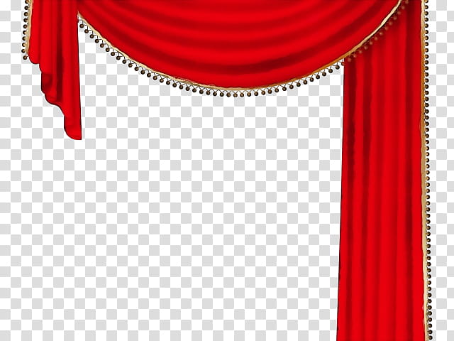 red curtain theater curtain window treatment textile, Watercolor, Paint, Wet Ink, Interior Design, Line transparent background PNG clipart