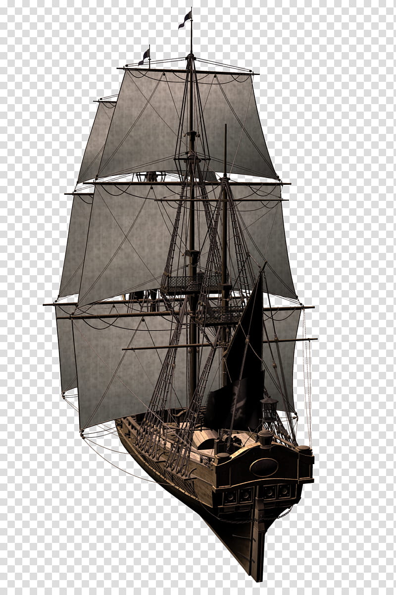Pirate Ships II , brown and gray pirate ship transparent background PNG clipart
