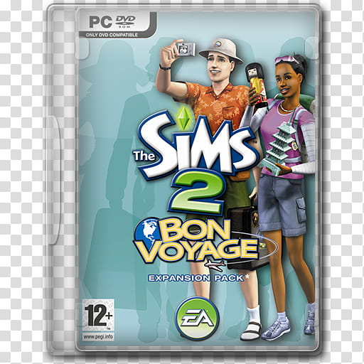 Game Icons , The-Sims--Bon-Voyage, closed The Sims  Bon Voyage expansion PC DVD-ROM case transparent background PNG clipart