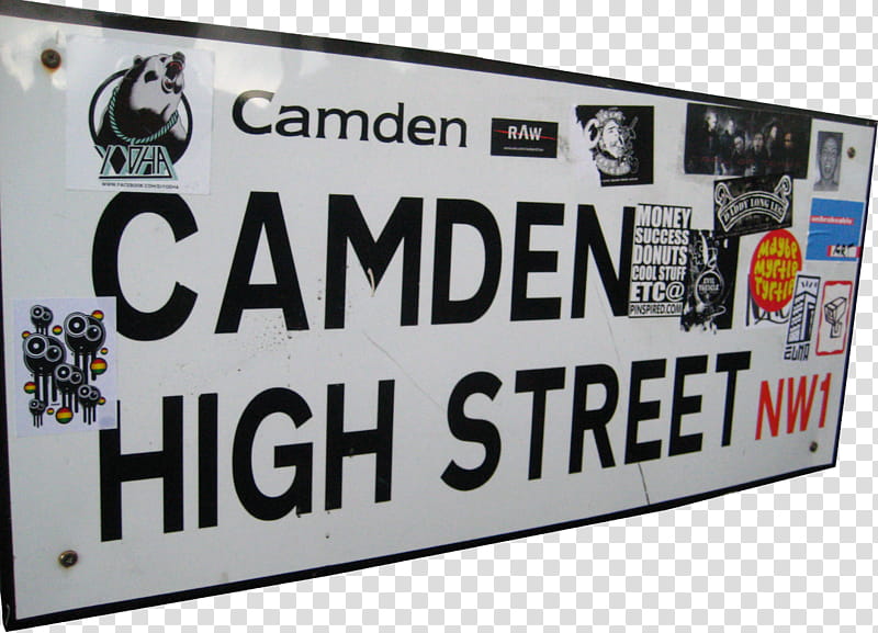 London, Camden High Street sign transparent background PNG clipart
