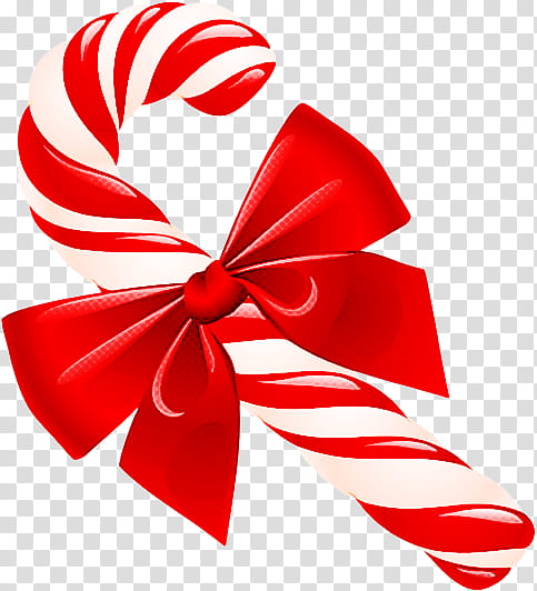 Candy cane, Red, Ribbon, Polkagris, Christmas , Confectionery, Gift Wrapping, Event transparent background PNG clipart