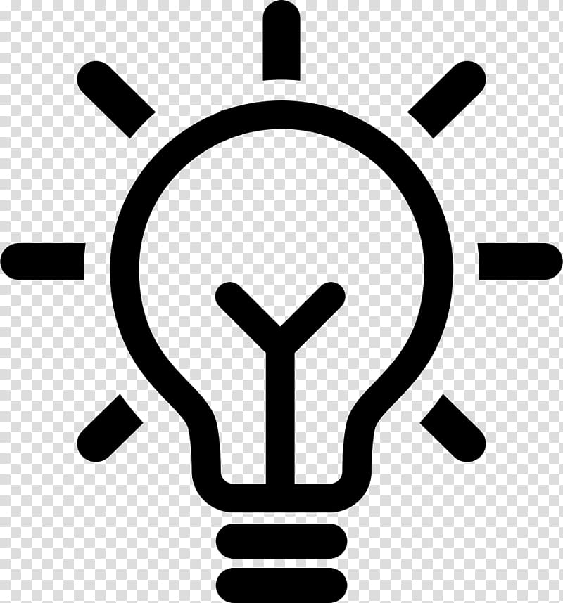 Light Bulb, Symbol, Computer Monitors, Incandescent Light Bulb, User, Electricity, Brightness, Black And White transparent background PNG clipart
