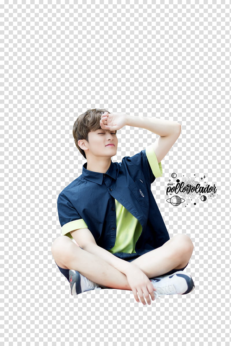 Mark Lee Summer Vacation, man in black button-up shirt holding his forehead transparent background PNG clipart