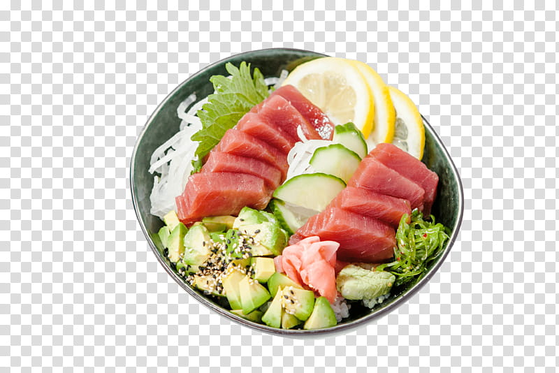 Vegetable, Sashimi, Hanaya Sushi, Malfouf Salad, Chirashizushi, Japanese Cuisine, Thon, Food transparent background PNG clipart