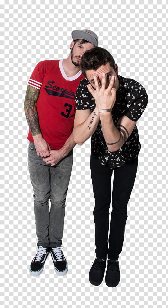 Twenty One Pilots, man standing beside another man transparent background PNG clipart