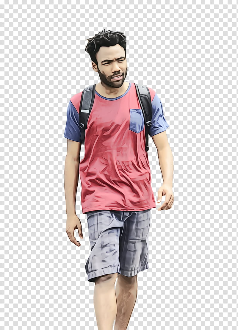 Watercolor, Paint, Wet Ink, Donald Glover, Tshirt, Martian, Sleeve, Shorts transparent background PNG clipart