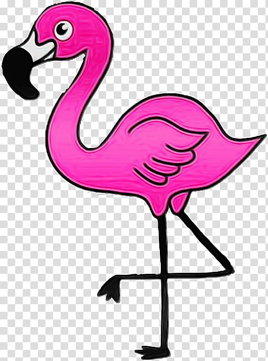 Flamingo Silhouette, Cuteness, Drawing, Cartoon, Bird, Greater Flamingo, Pink, Water Bird transparent background PNG clipart