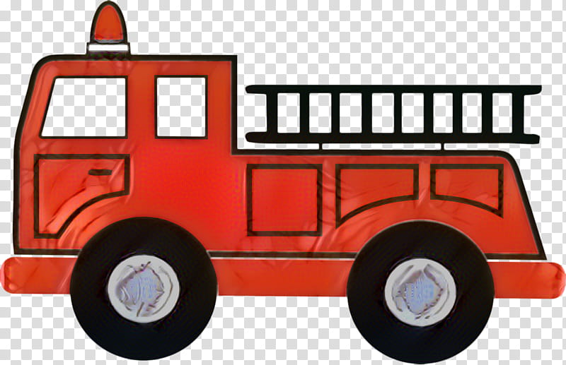 Red fire truck drawing - Fire Engine - Sticker | TeePublic