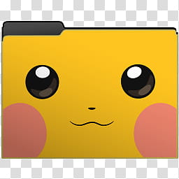 Pokemon Chu Set  of  Shiny Folder Icons, Pikachu-Face-S transparent background PNG clipart