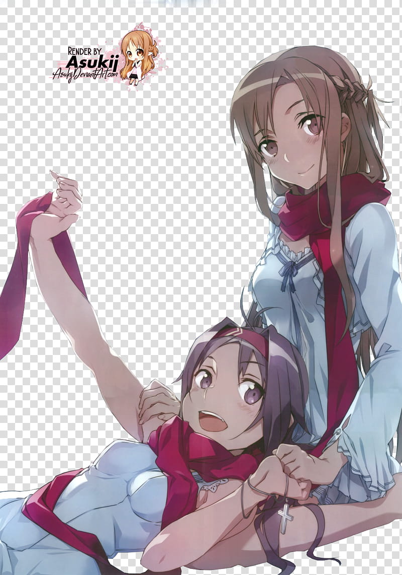 Asuna und Yuuki transparent background PNG clipart
