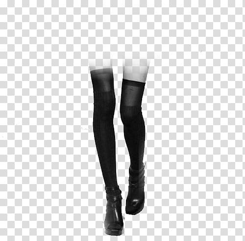 woman wearing black thigh-high socks transparent background PNG clipart